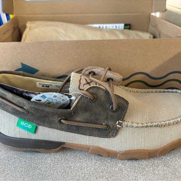 Twisted X Khaki Men’s Driving Moc D Toe - Picture 2 of 5